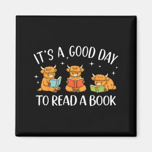 Ein guter Tag, um ein Buch zu lesen Hochlandkuh Bü Magnet