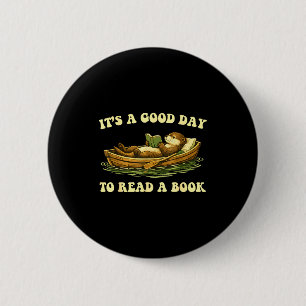 Ein guter Tag, um ein Buch zu lesen Seeotter beim Button