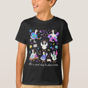 Ein guter Tag, um Hockey zu spielen, alberne Gans T-Shirt