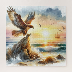 ein Habicht und ein Segelschiff auf See Puzzle