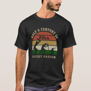 Ein halbes Jahrhundert Cricket Passion 50. Geburts T-Shirt