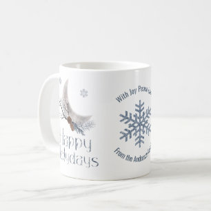 Ein Halbmond, Kiefernfüße. Happy Holidays Kaffeetasse
