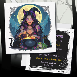 Ein Halloween-Party brütet! Hexe Einladung