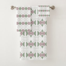 Ein HandtuchSet in verblasster Rose, blau und blau Badhandtuch Set