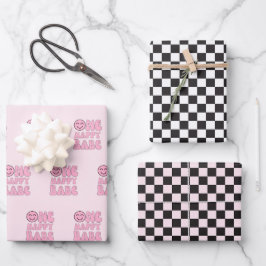 Ein Happy Babe Happy Face Pink Geschenkpapier Set