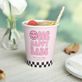 Ein Happy Babe Happy Face Pink Pappbecher