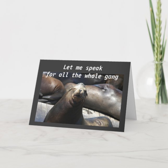 EIN HAREM VON SIEGELN FÜR IHREN 40. KARTE (Vorderseite)