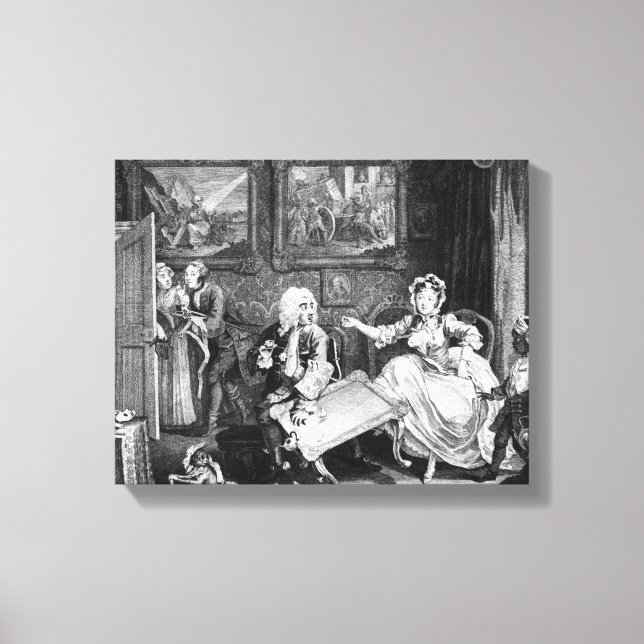 Ein Harlot's Progress, Platte II, Quarrels Leinwanddruck (Vorderseite)