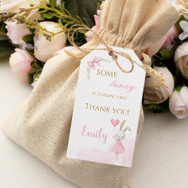 Ein Häschen dankeschön 1. Geburtstag Mädchen Rosa Geschenkanhänger