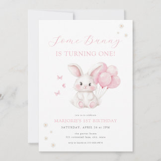 Ein Häschen Frühling Mädchen Rosa Hase Erster Gebu Einladung