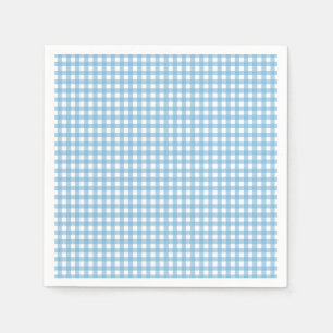Ein Häschen ist ein blaues Gingham-Geburtstagsfest Serviette
