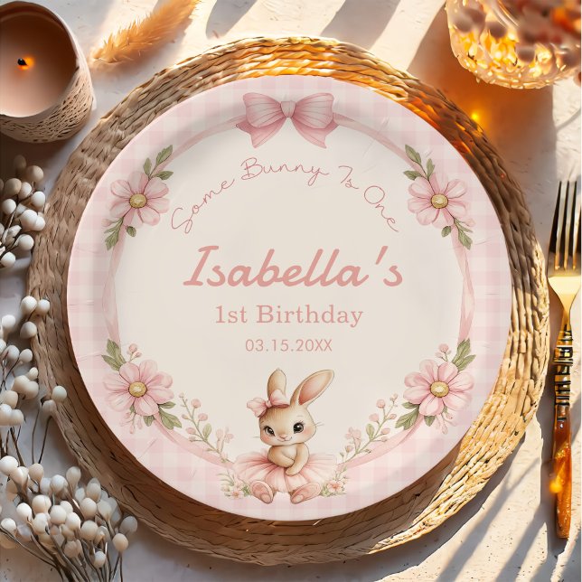 Ein Häschen wird Eins 1. Geburtstag  Pappteller (Von Creator hochgeladen)