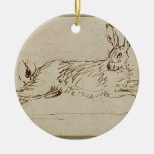 Ein Hase-Betrieb, wenn die Ohren (Stift u. Tinte Keramik Ornament