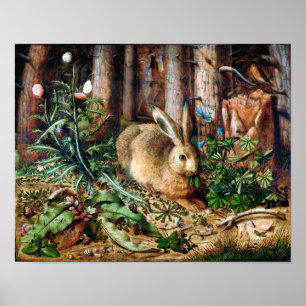 Ein Hase im Wald Poster