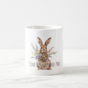 Ein Hase liebt dich Blumen Kaffeetasse