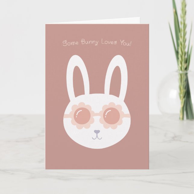 Ein Hase liebt dich braun Karte (Vorderseite)