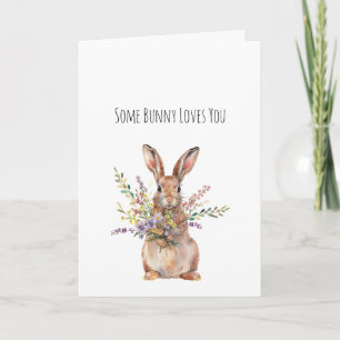 Ein Hase liebt dich Florales Ostern Karte