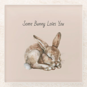 Ein Hase liebt dich Glasuntersetzer