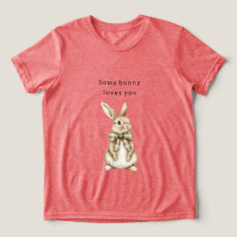 Ein Hase liebt dich grüner Bogen Ostern Tri-Blend Shirt