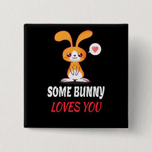 Ein Hase liebt dich in Partnerschaft Button