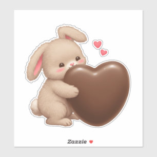Ein Hase liebt dich zu Ostern! Aufkleber