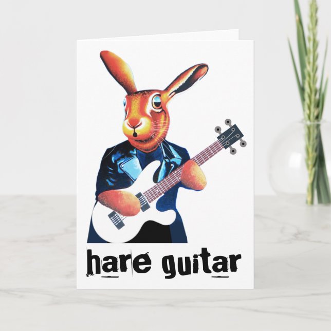 Ein Hase spielt Gitarre Karte (Vorderseite)