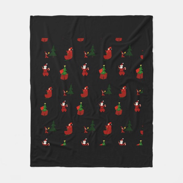 Ein hässliches Weihnachtsmuster Fleecedecke (Vorderseite)