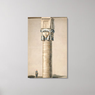 Ein Hathor ging Säule bei Dendarah, Illustration Leinwanddruck