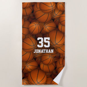 ein Haufen Basketball Jungs Sportmuster Strandtuch