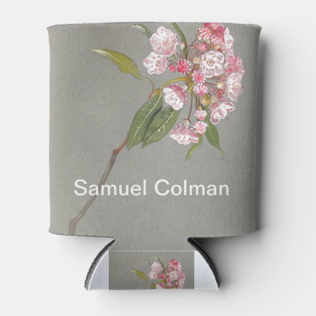 Ein Haufen Berg Laurel mit Blätter und Blossom Dosenkühler (Vorderseite)