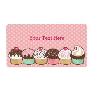 Ein Haufen Cupcakes Buchzeichen Labels