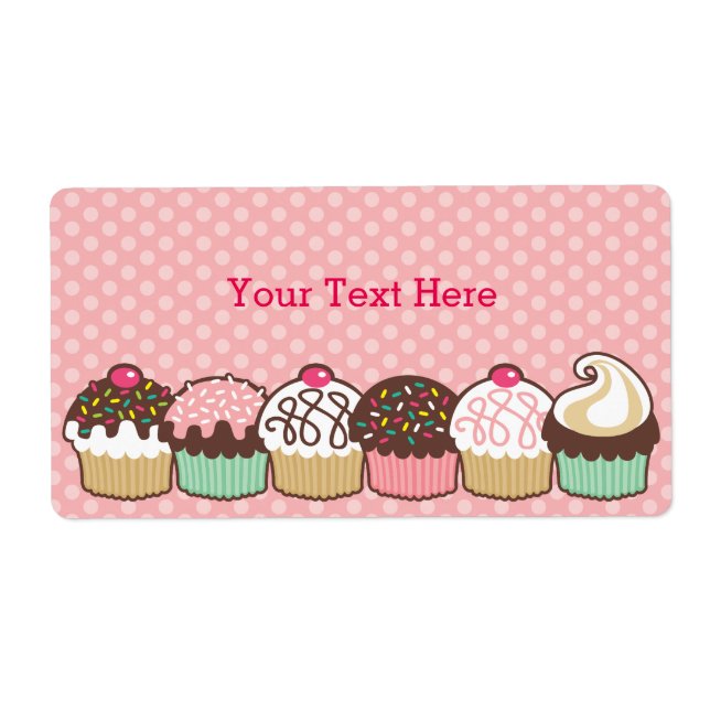 Ein Haufen Cupcakes Buchzeichen Labels (Vorne)