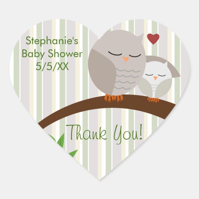 Ein Haufen eines Babyduschgeschlechts neutral Herz-Aufkleber (Vorderseite)