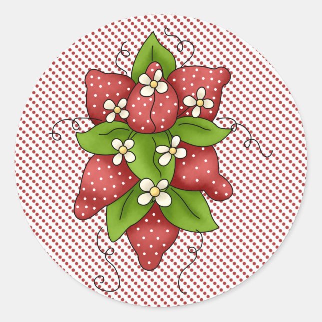 Ein Haufen Erdbeeren Runder Aufkleber (Vorderseite)