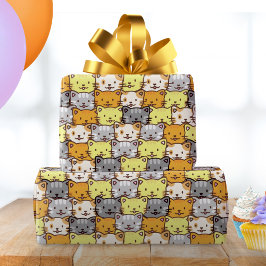 Ein Haufen farbenfroher Katzen Muster Geschenkpapier