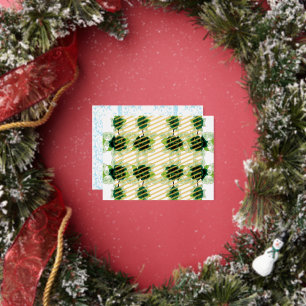 ein Haufen grüner Blume auf weißem Hintergrund Folien Feiertagspostkarte