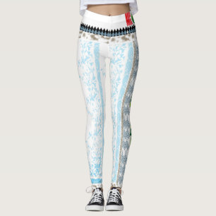 ein Haufen grüner Blume auf weißem Hintergrund Leggings