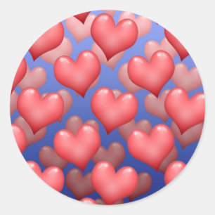 Ein Haufen Herz Runder Aufkleber