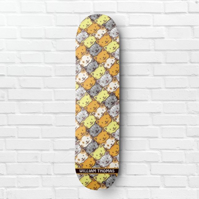 Ein Haufen Katzen Muster Personalisiert Skateboard (Von Creator hochgeladen)
