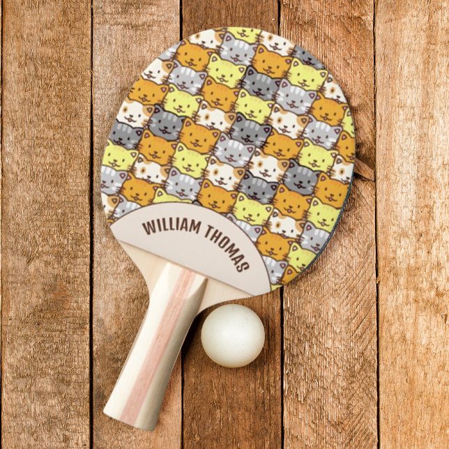 Ein Haufen Katzen Muster Personalisiert Tischtennis Schläger (Von Creator hochgeladen)