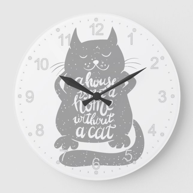 Ein Haus ist kein Zuhause... - Hintergrundfarbe Große Wanduhr (Vorderseite)