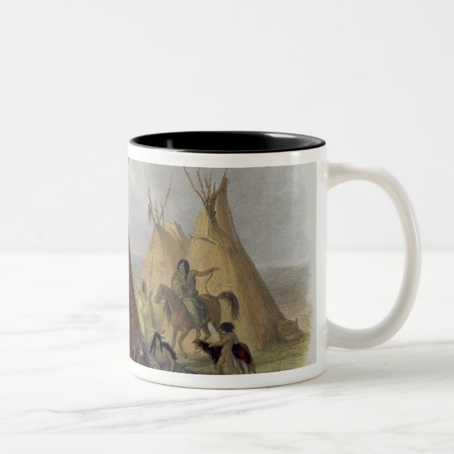 Ein Haut-Häuschen eines Assiniboin Leiters, Zweifarbige Tasse (Rechts)