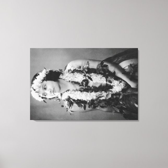 Ein hawaiianisches Hula-TänzerfotoHawaii Leinwanddruck (Vorderseite)