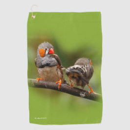 Ein heikles Paar Zebra Finches Golfhandtuch