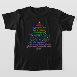 Ein Heiland ist geboren Lukas 2-11 Weihnachtsbaum- T-Shirt