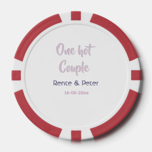 Ein heißes Paar fügt Namen lila Pastell Retro mode Pokerchips