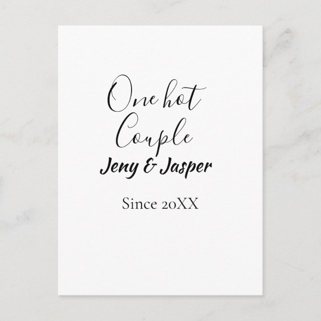 Ein heißes Paar fügt Namen seit 20XX-Jahresdatum h Postkarte (Vorderseite)
