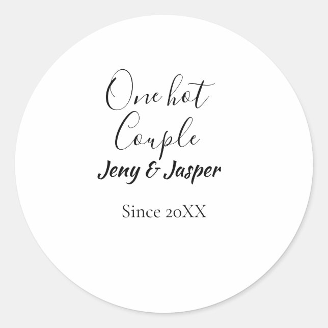 Ein heißes Paar fügt Namen seit dem Jahr 20XX hinz Runder Aufkleber (Vorderseite)