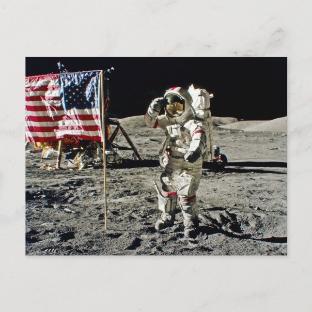 Ein Held aus Apollo 17 Postkarte (Vorderseite)