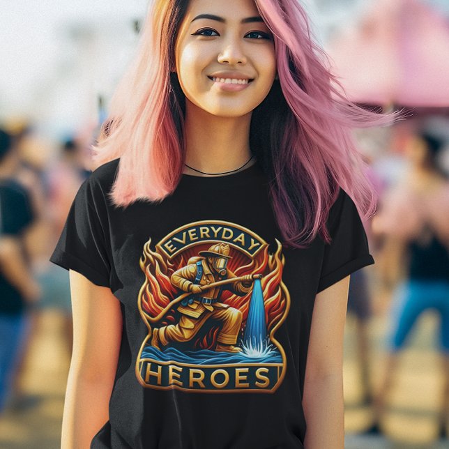 Ein Heldenschlacht: Feuerwehrleute, die Flammen sp T-Shirt (Von Creator hochgeladen)